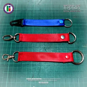 Foto Produk Gantungan Kunci Model Bisban berbahan Webbing Nylon 2cm dengan Varian Warna, Pengait dan Ring