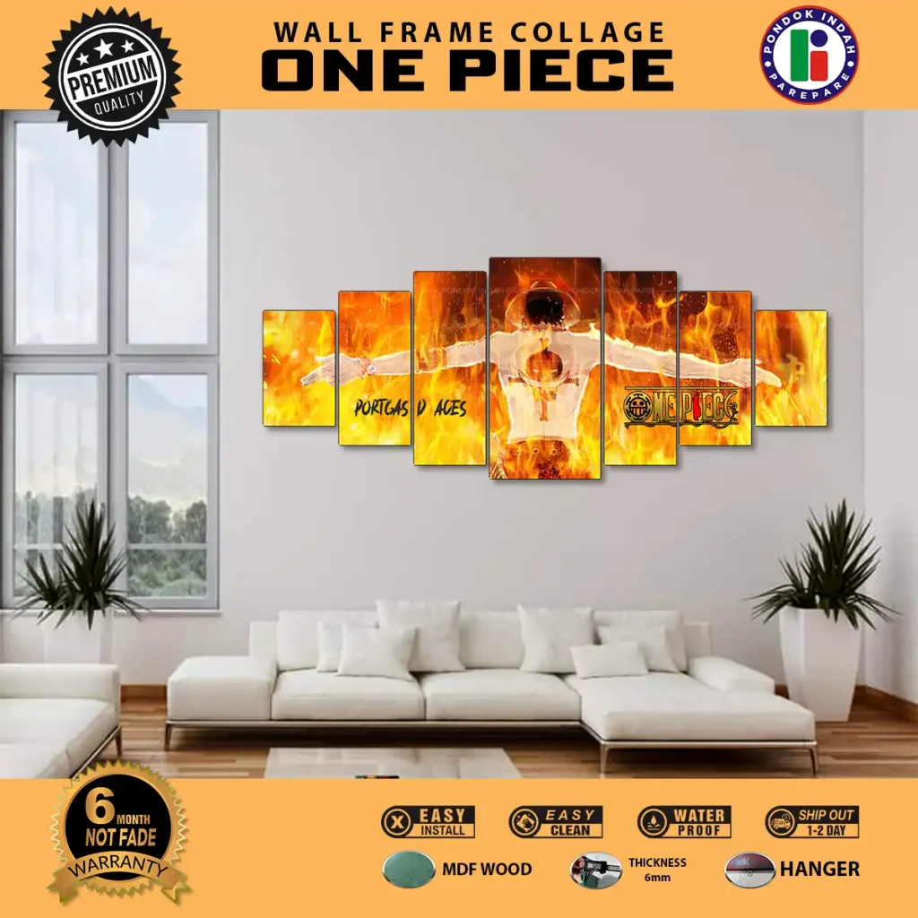 Wall Frame One Piece Kolase Pemasangan di Ruang Tamu | Percetakan Pondok Indah Parepare
