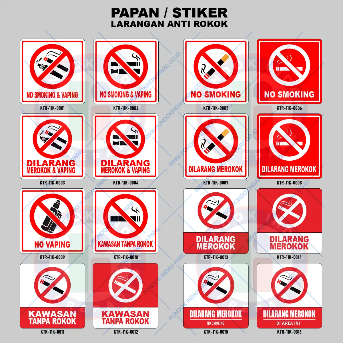 Papan & Stiker Larangan Merokok