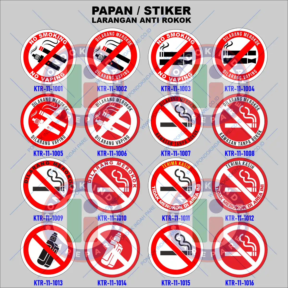 Papan & Stiker Larangan Merokok