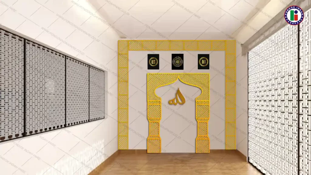 Foto Ilustrasi pemasangan Mihrab Musholla Minimalis produksi Percetakan Pondok Indah Parepare - Percetakan Parepare termurah, terbesar dan terlengkap