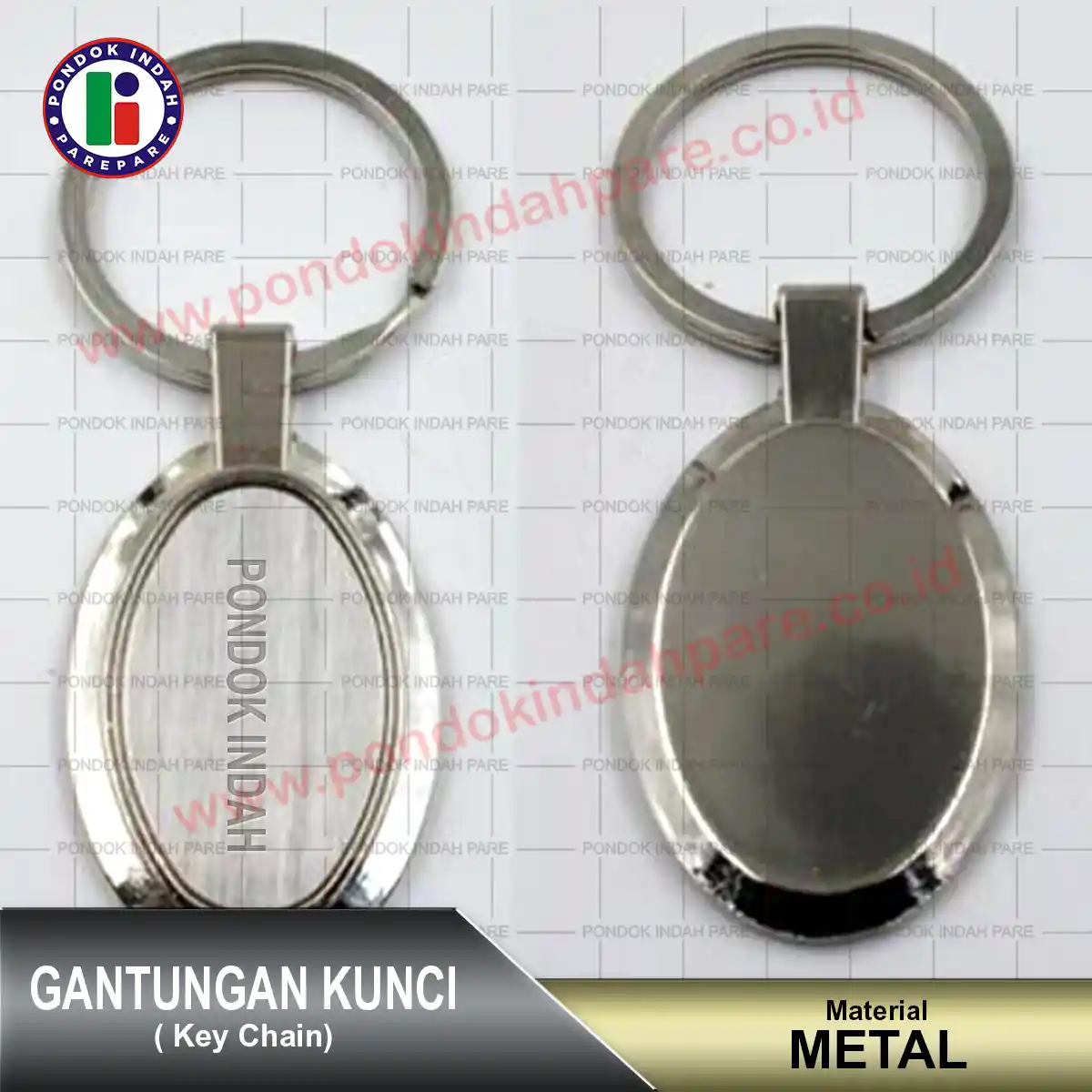 Gantungan kunci metal elegan produksi Pondok Indah Parepare – desain kuat, berkelas, dan bisa di-custom logo atau nama sesuai kebutuhan event dan branding.