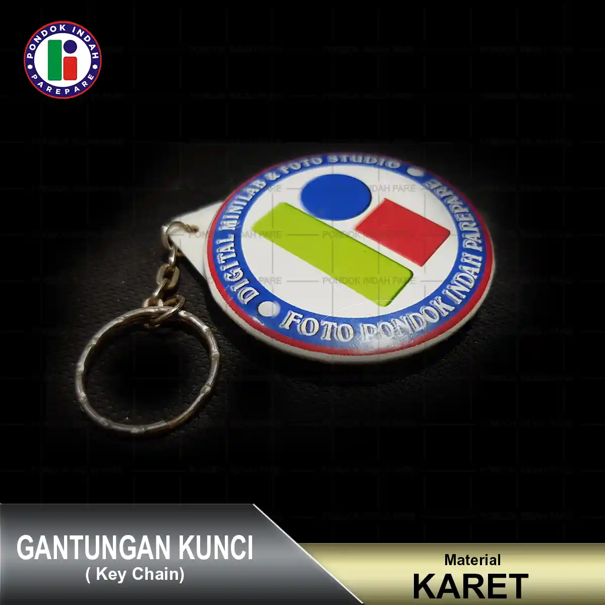 Gantungan kunci kaleng custom bulat dari Pondok Indah Parepare – desain elegan, kuat, dan bisa dicetak logo brand Anda untuk promosi usaha.