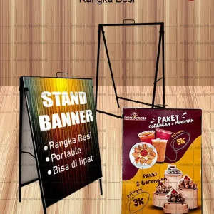 Foto Stand Banner Double Sided Produksi Percetakan Pondok Indah Parepare