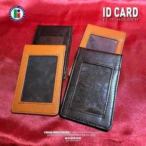 Foto Produk Varian ID Card Holder Kulit Model Flip kondisi telipat | Percetakan Pondok Indah Parepare