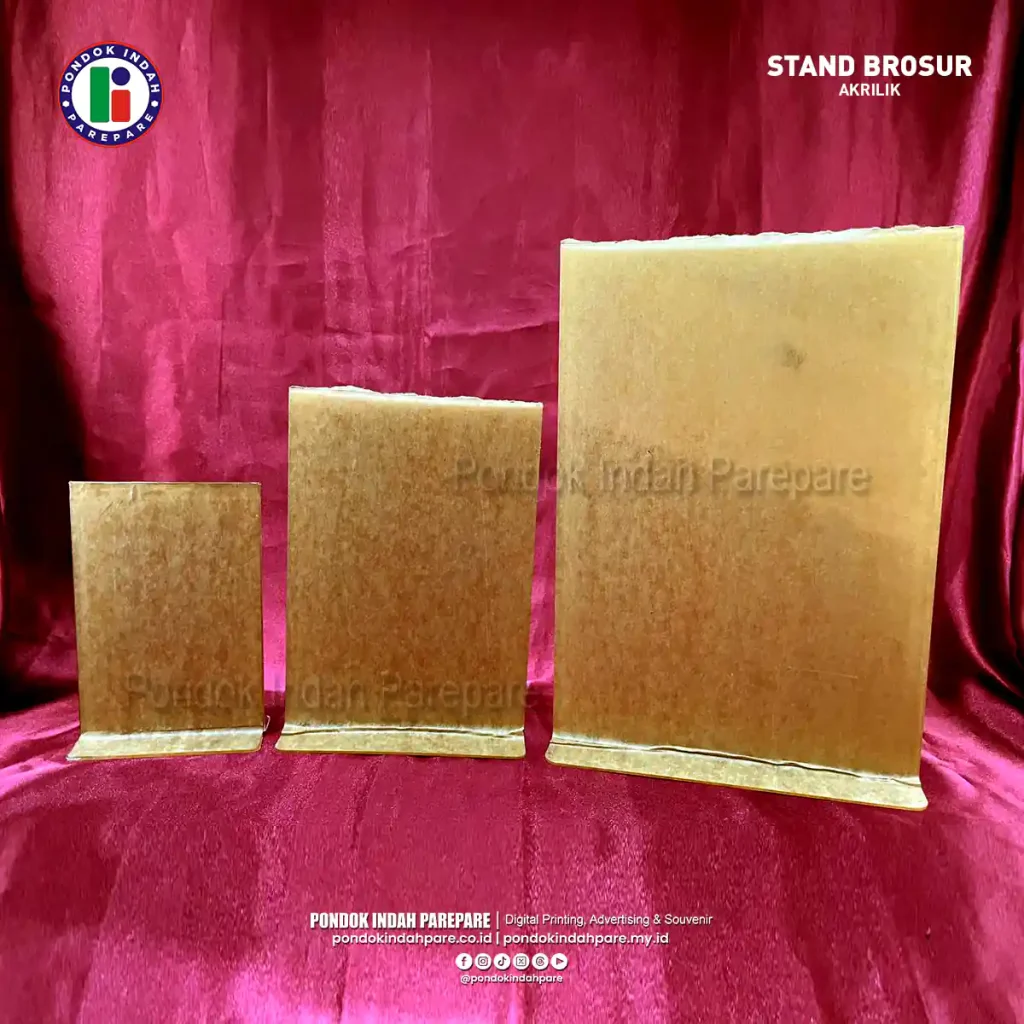 Foto Produk Stand Brosur Akrilik bening ukuran A4, A5 dan A6 | percetakan Pondok Indah Parepare