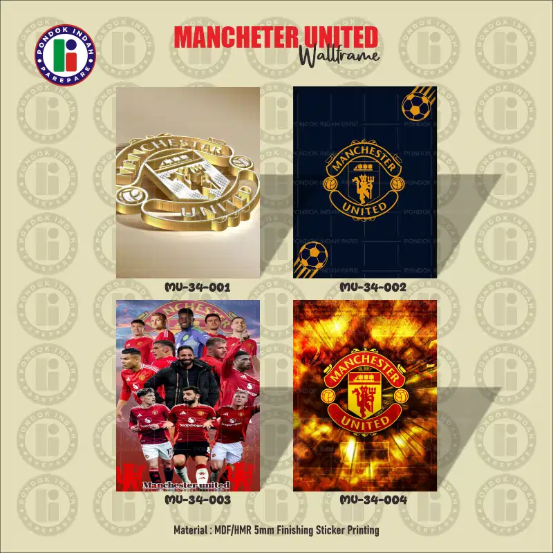 Katalog Hiasan dinding MU ( manchester United ) Vertikal | Percetakan Pondok Indah Parepare