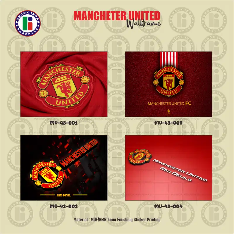 Katalog 2 Hiasan dinding MU ( manchester United ) Horisontal | Percetakan Pondok Indah Parepare
