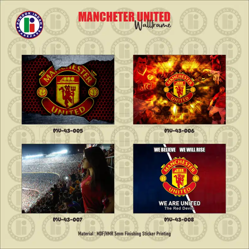 Katalog 2 Hiasan dinding MU ( manchester United ) Horisontal | Percetakan Pondok Indah Parepare