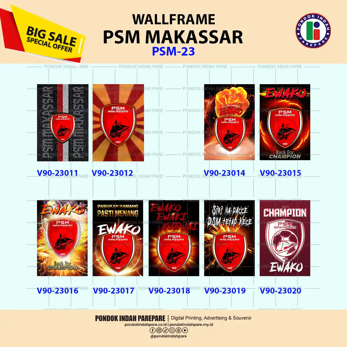 katalog tipe 23-90B Hiasan Dinding Wallframe PSM | dekorasi dinding MDF - Percetakan Pondok indah Parepare
