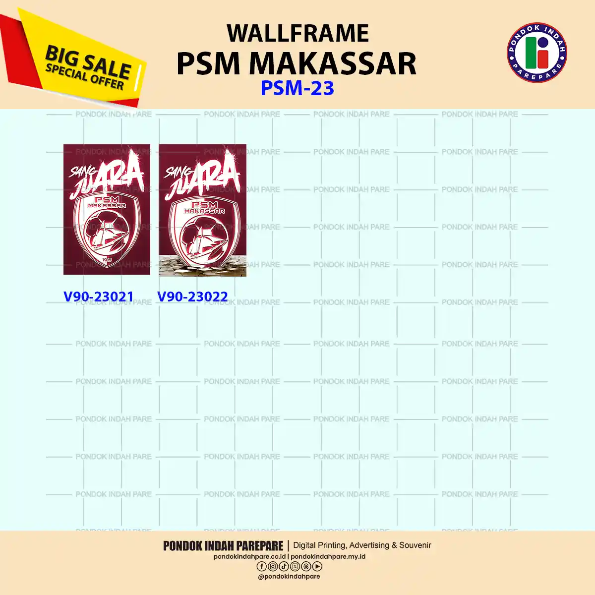 katalog tipe 23-90C Hiasan Dinding Wallframe PSM | dekorasi dinding MDF - Percetakan Pondok indah Parepare