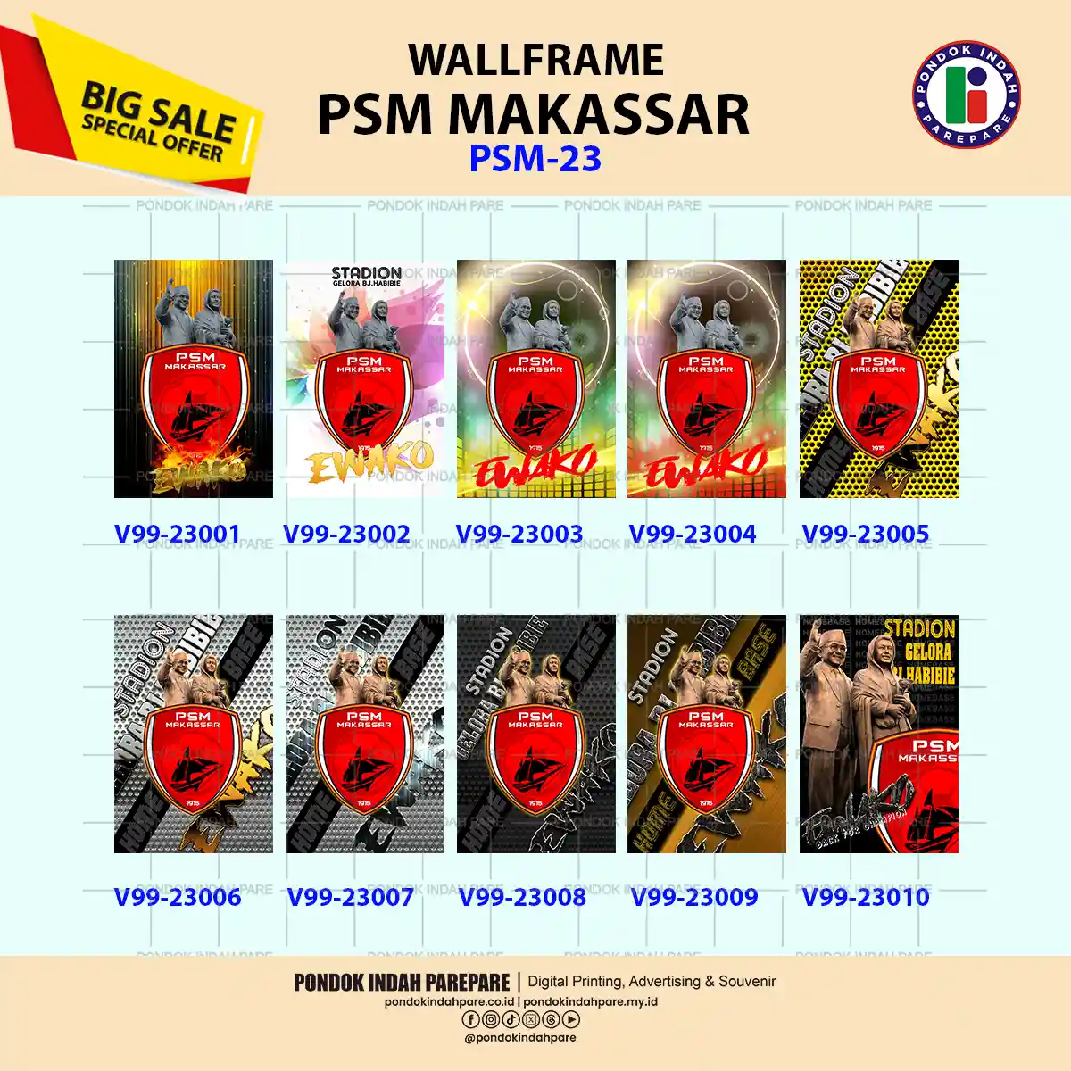 katalog tipe 23-99A Hiasan Dinding Wallframe PSM | dekorasi dinding MDF - Percetakan Pondok indah Parepare