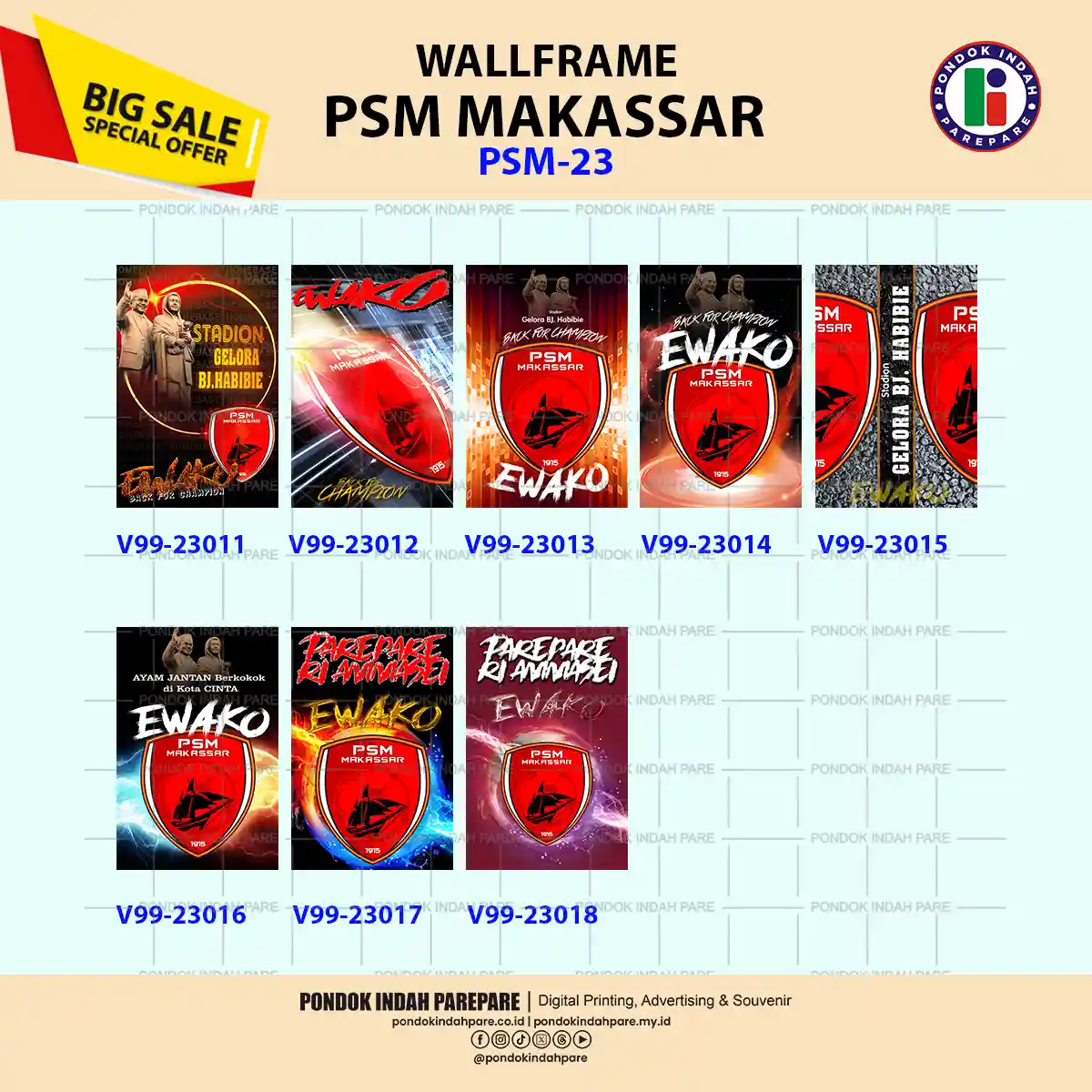 katalog tipe 23-99B Hiasan Dinding Wallframe PSM | dekorasi dinding MDF - Percetakan Pondok indah Parepare