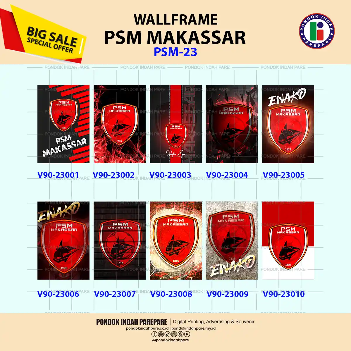 katalog tipe 23-90A Hiasan Dinding Wallframe PSM | dekorasi dinding MDF - Percetakan Pondok indah Parepare